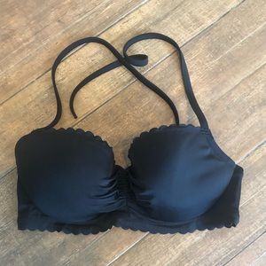 Victoria’s Secret Black Scalloped Bikini Top
